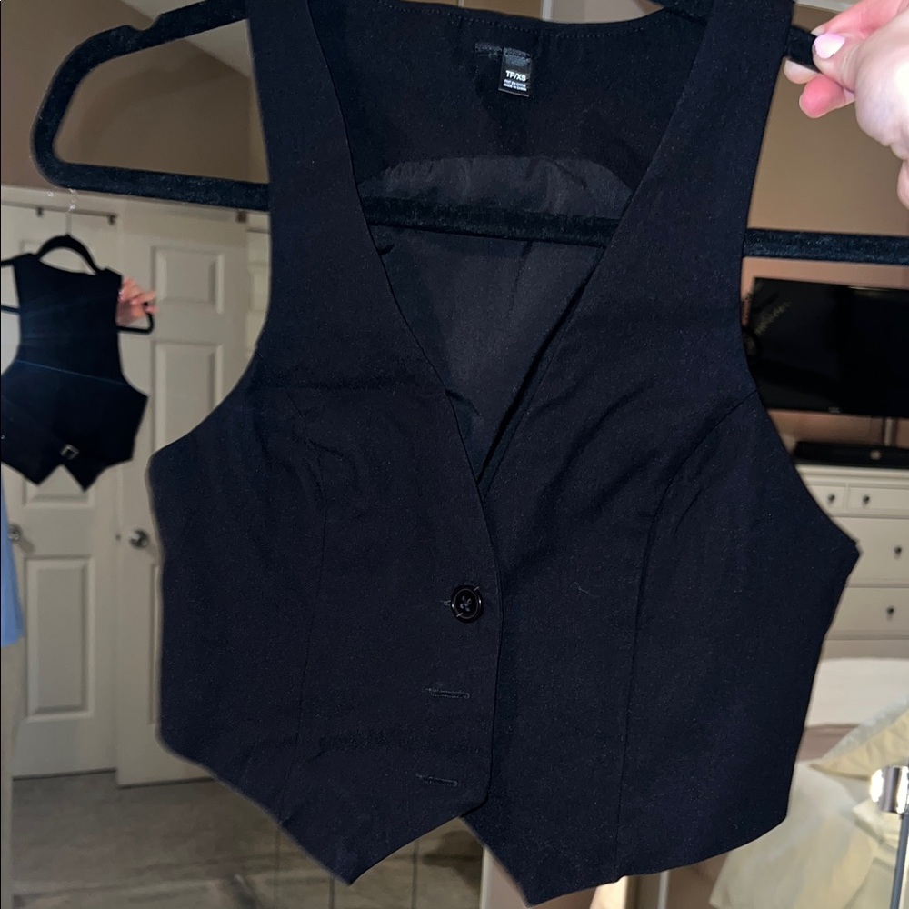 Black Button-Up Vest